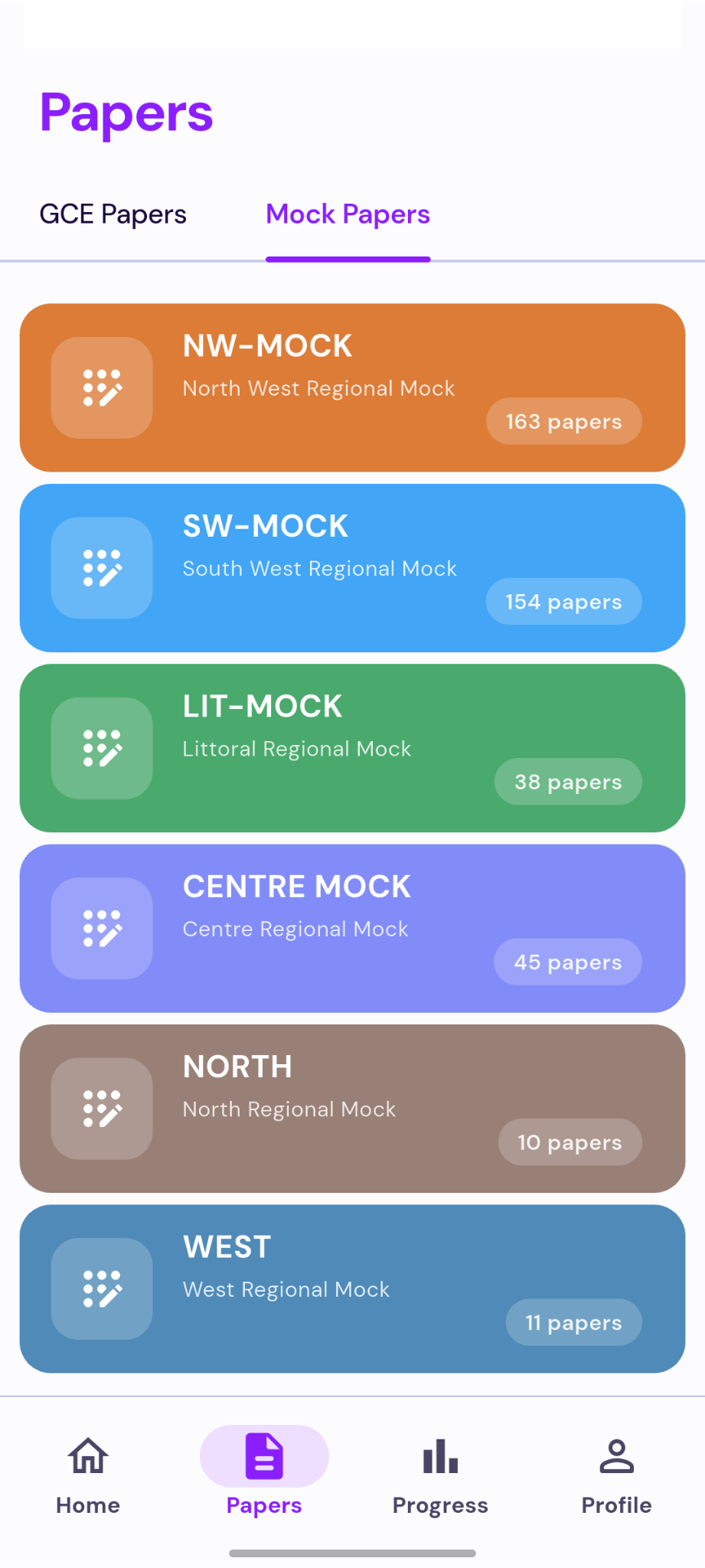 Mock Papers of Over 6 Regions